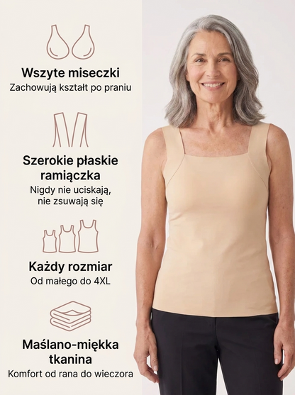 SoftLift – Top z Wbudowanym Biustonoszem Bez Ucisku